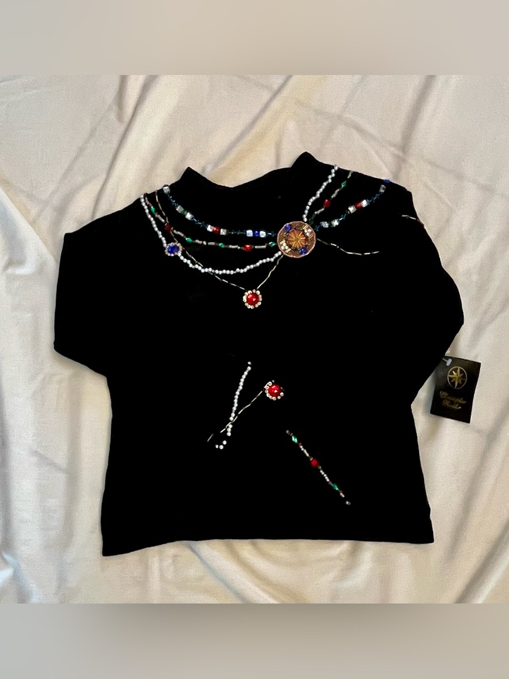 Christopher Radko x Bellepointe NWT  Gold Logo Sweater SZ S Rare Christmas